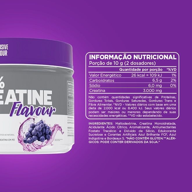 100% Creatine Flavour (300g) - Sabor: Uva