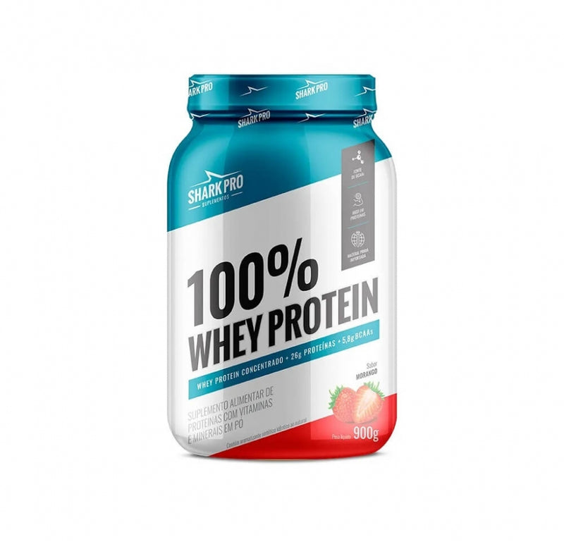 100% Whey Protein (900g) - Sabor: Morango