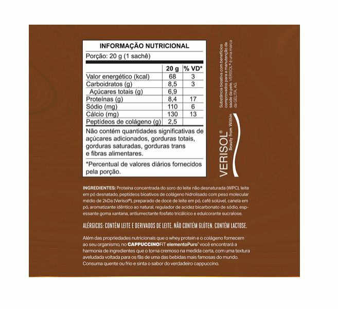 Cappuccinofit (sache 20g) - Sabor: Doce de Leite Argentino