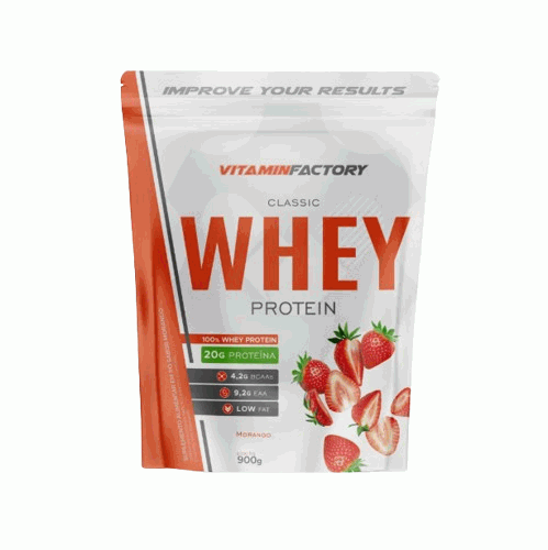 Classic 100% Whey Protein (900g) - Sabor: Morango