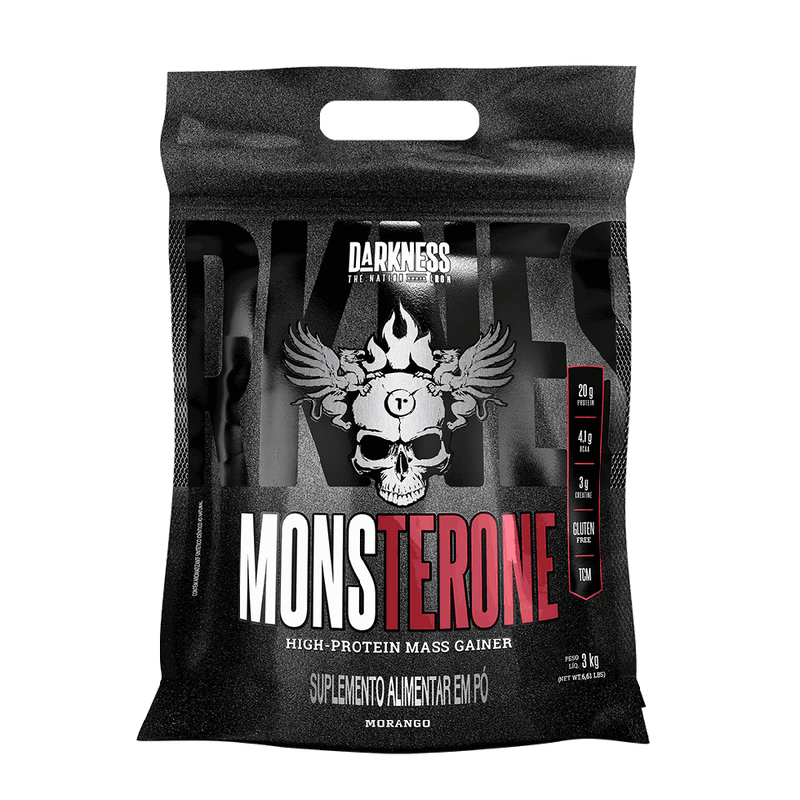 MonsterONE Mass (3kg) - nova embalagem - Sabor: Morango