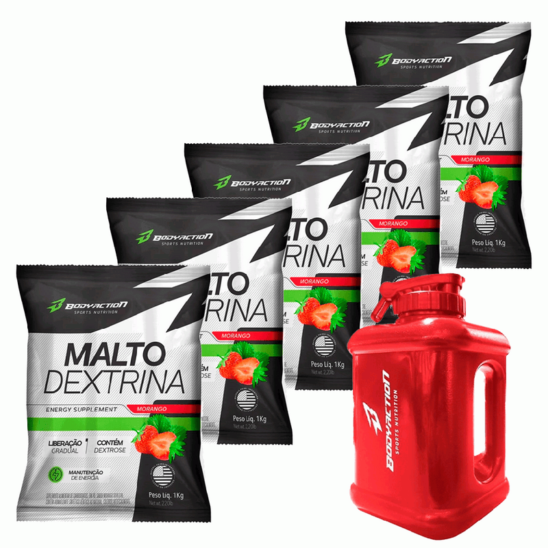 5 Unidades Maltodextrina (1kg) + Galão Quadrado (1,6L) BRINDE