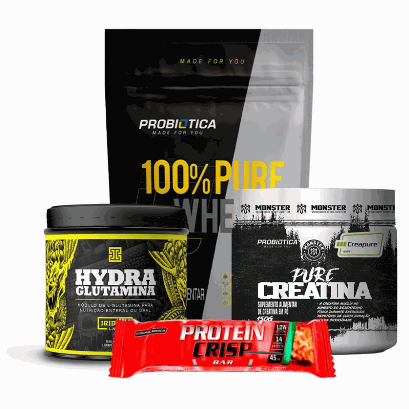 Combo Whey-Crea-Gluta brinde Crisp Bar