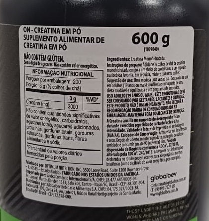 Creatine Micronized (600g) - Padrão: Único