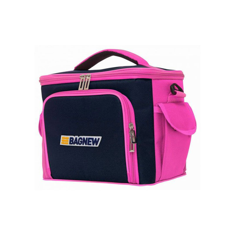 Bolsa Térmica 3 Potes - Azul Marinho com Rosa Fit - Padrão: Único