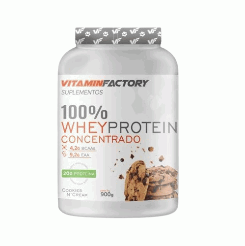 100% Whey Concentrado Pote (900g) - Sabor: Cookies e Cream