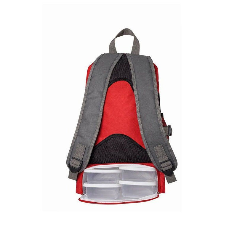 Mochila Térmica 4 Potes - Vermelha com Cinza Sport - Padrão: Único