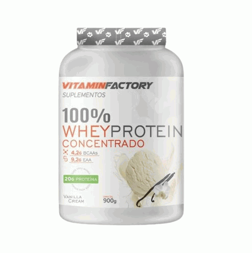 100% Whey Concentrado Pote (900g) - Sabor: Baunilha