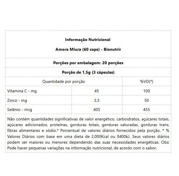 Amora Miúra 500mg (60 caps) - Padrão: Único