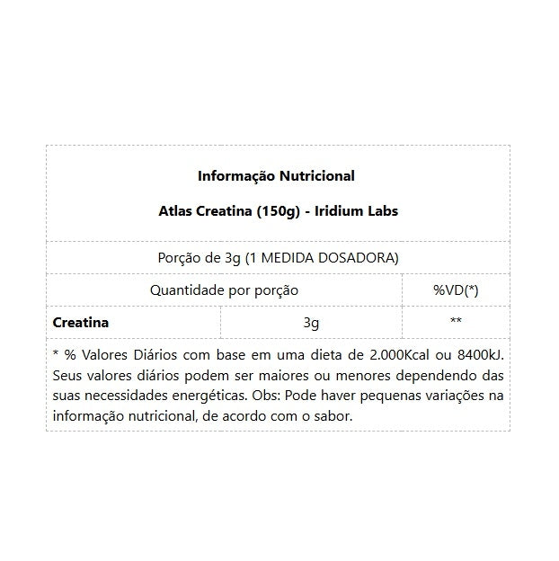 Atlas Creatina (150g) - Padrão: Único