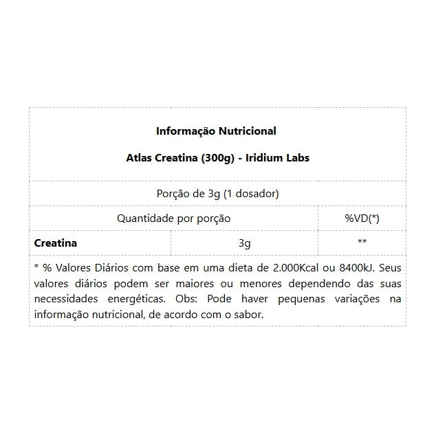 Atlas Creatina (300g) - Padrão: Único