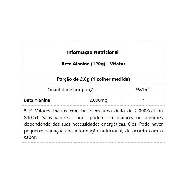 Beta Alanina (120g) - Padrão: Único