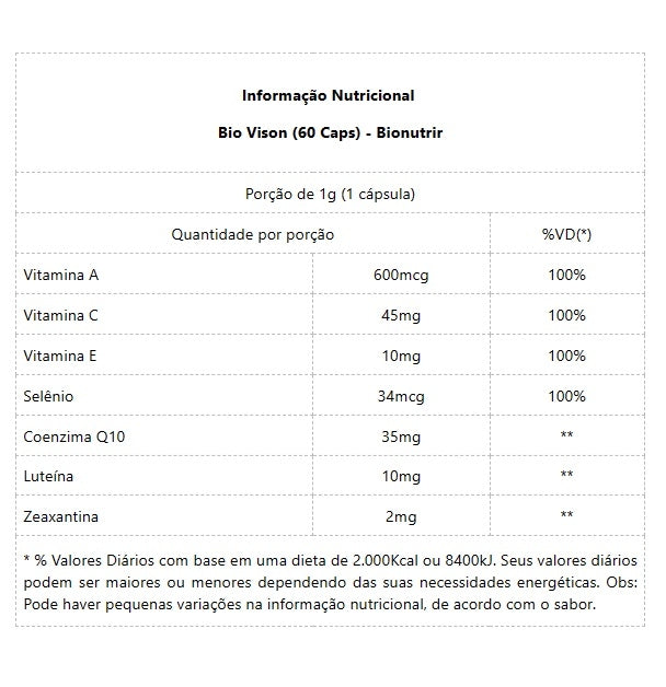 Bio Vison (60 caps) - Padrão: Único