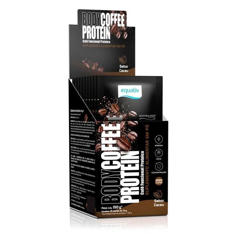 Body Coffee Protein Display (10 sachês 15g) - Sabor: Cacau
