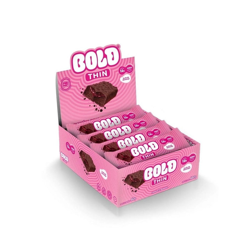 Bold Bar Thin (Display 12 unid de 40g) - Sabor: Trufa de Morango.