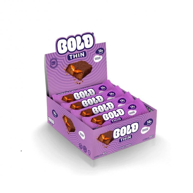Bold Bar Thin (Display 12 unid de 40g) - Sabor: Caramelo Crocante
