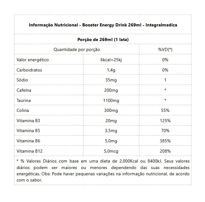Booster Energy Drink (269ml) - Sabor: Energy Drink