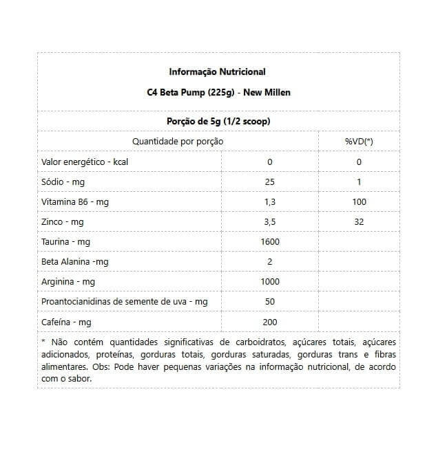C4 Beta Pump (225g) - Sabor: Açaí c/ Guaraná