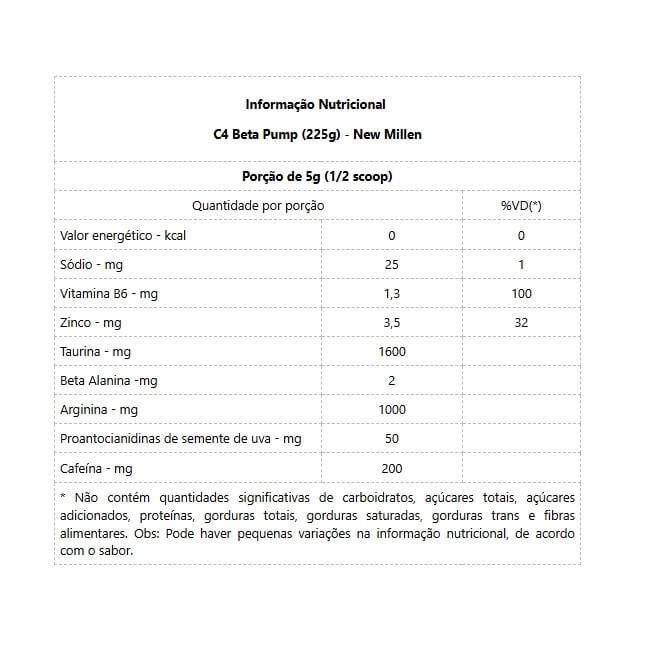 C4 Beta Pump (225g) - Sabor: Tangerina.
