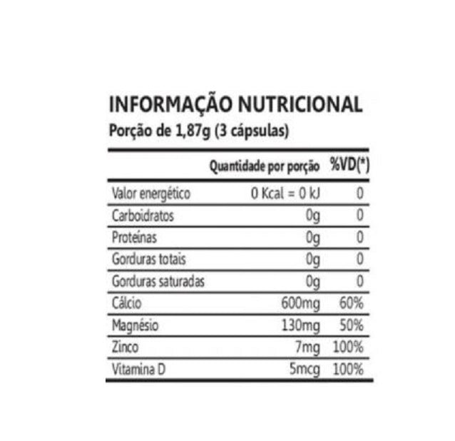 Cálcio, Magnésio e Zinco com Vitamina D (60 caps) - Padrão: Único