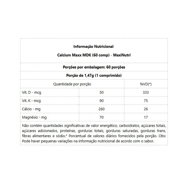 Calcium Maxx MDK (60 comp) - Padrão: Único