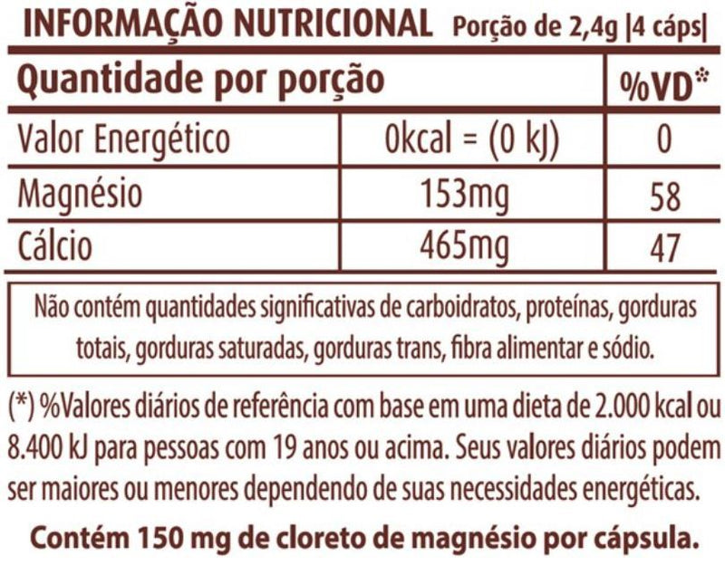 Cloreto de Magnésio - 600mg (120 caps) - Padrão: Único