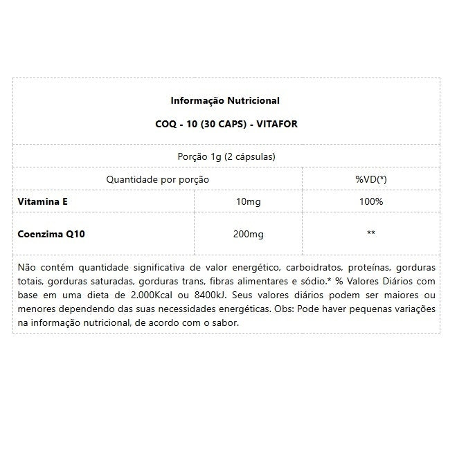 Coenzima Q10 (30 caps) - Padrão: Único
