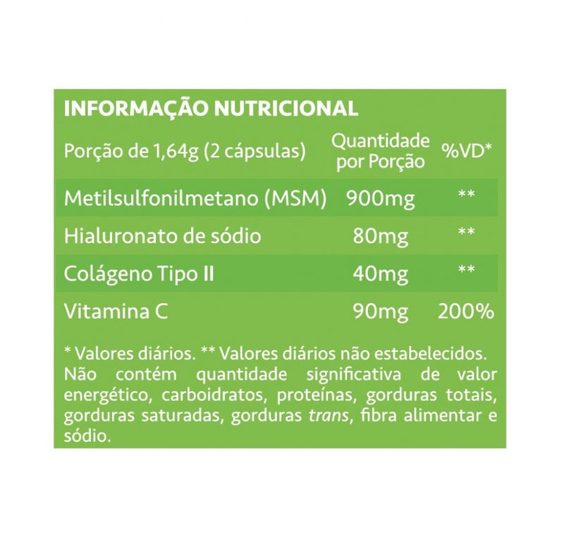 Condrigen Trio - MSM + Colágeno Tipo II + Ácido Hialurônico (60 caps) - Padrão: Único
