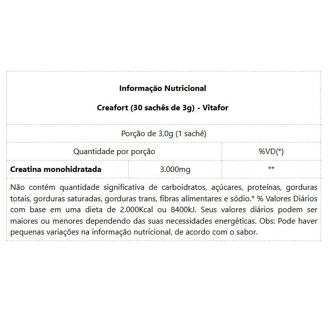 Creafort (30 sachês de 3g) - Padrão: Único
