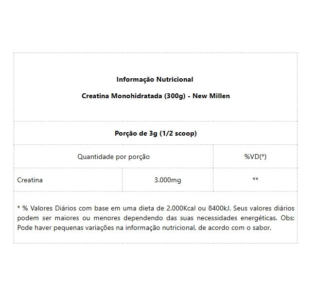 Creatina Monohidratada (300g) - Padrão: Único