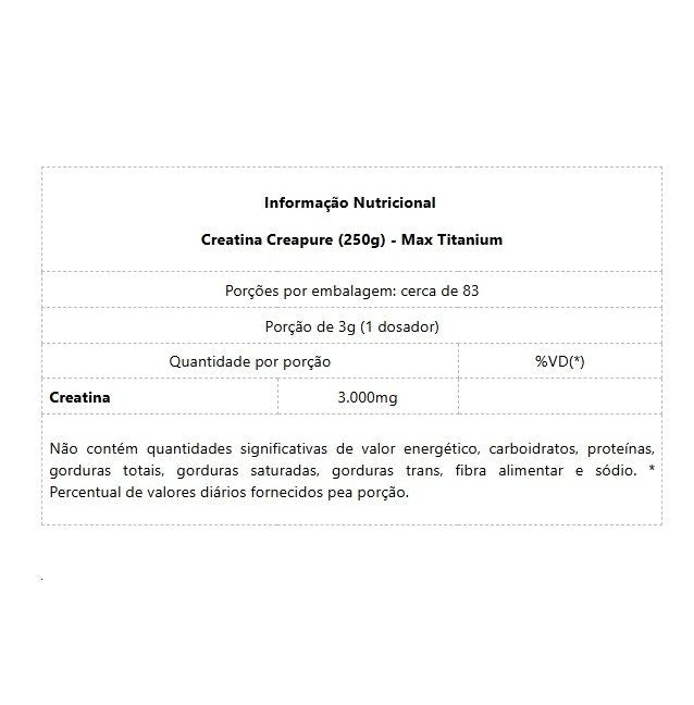Creatina Creapure Brandão (250g) - Padrão: Único