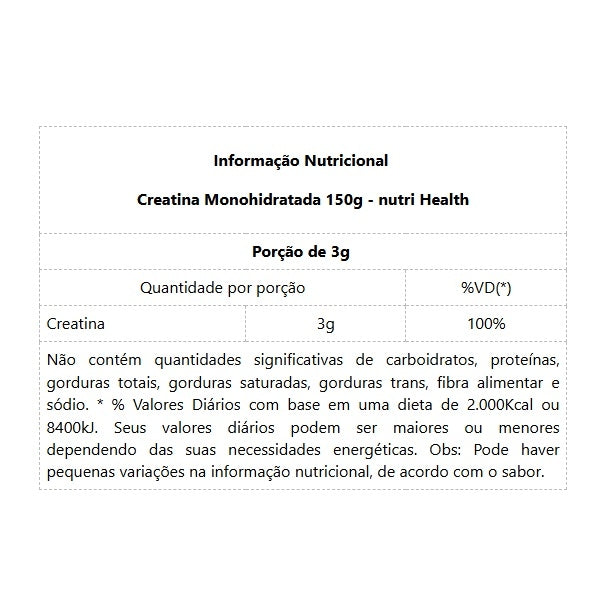 Creatina Monohidratada (150g) - Padrão: Único