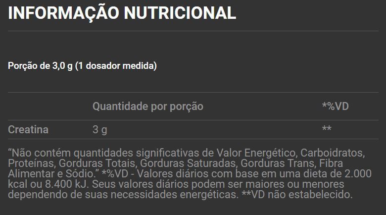 Creatine 100% Pure (100g) - Padrão: Único