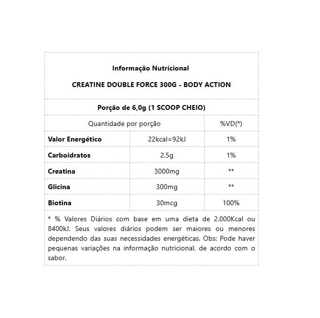Creatine Double Force (300g) - Padrão: Único