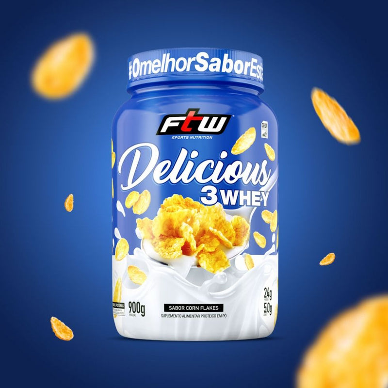 Delicious 3Whey (900g) - Sabor: Corn Flakes