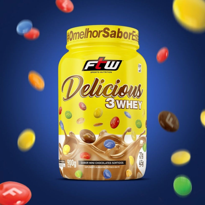 Delicious 3Whey (900g) - Sabor: Mini Chocolates Sortidos