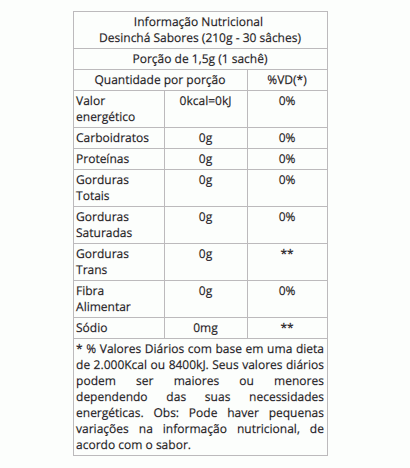 Desinchá Sabores (210g - 30 sachês) - Sabor: Pitaya e Blueberry