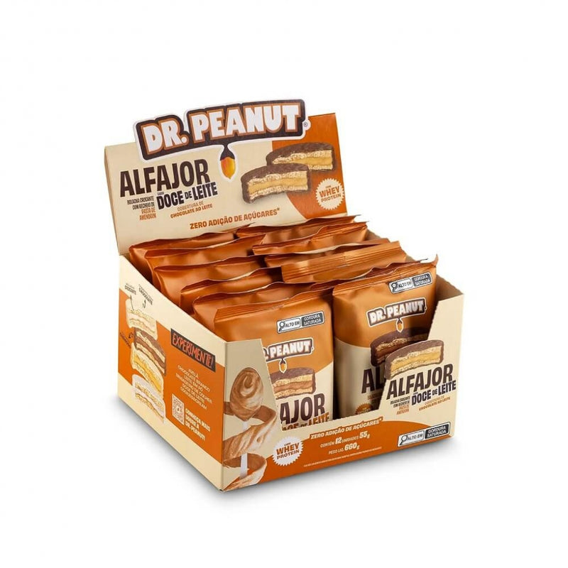 Alfajor Dr. Peanut (Display 12 unid. 55g) - Sabor: Doce de Leite