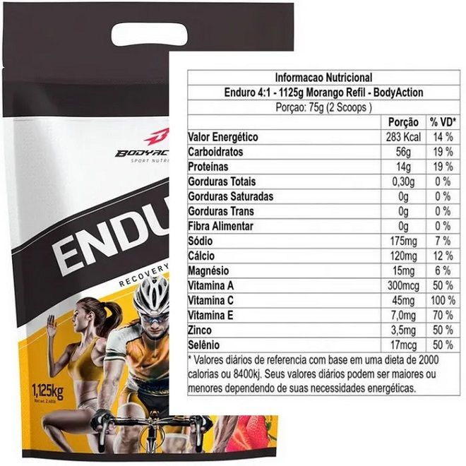 Enduro 4:1 (1,125kg) - Sabor: Morango