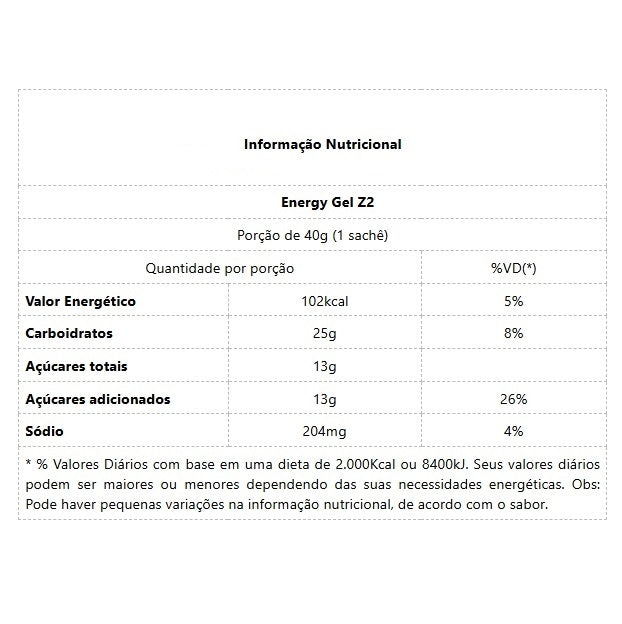 Energy Gel Z2 (sachê 40g) - Sabor: Salted Caramel