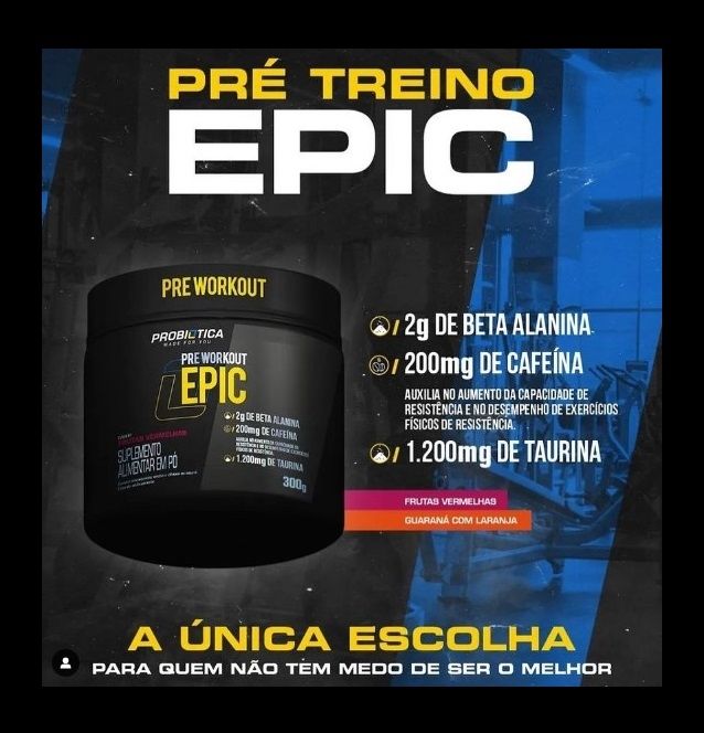 Epic Pre Workout (300g) - Sabor: Frutas Vermelhas
