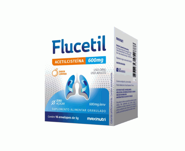 Flucetil Plus - Acetilcisteina + Vit. C - 500mg - 16x5g - (caixa 12 unid) - Padrão: Único