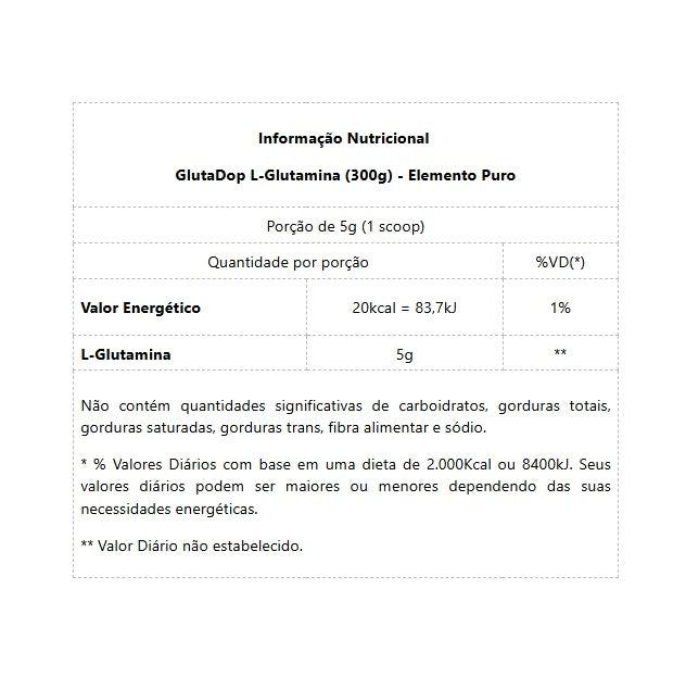 GlutaDop L-Glutamina (300g) - Padrão: Único