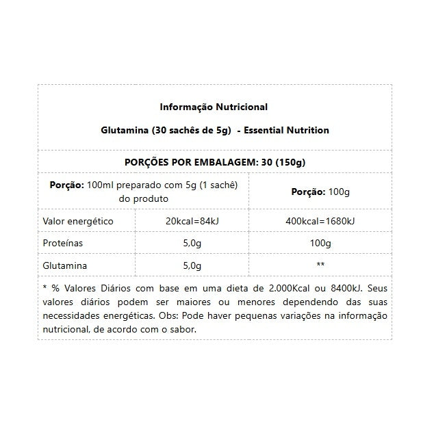 Glutamina (30 sachês de 5g) - Padrão: Único