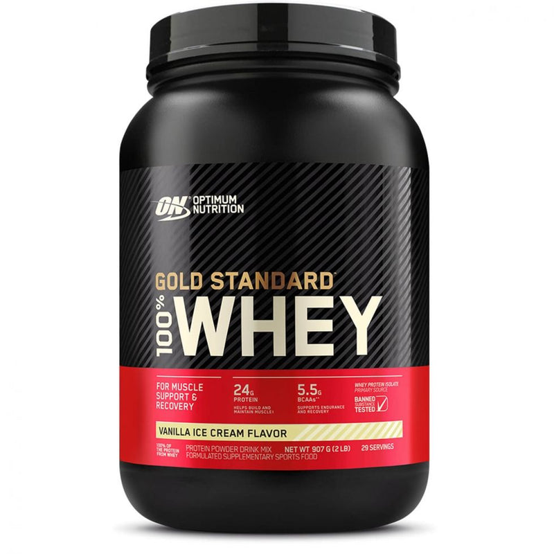 100% Whey Protein Gold Standard (907g) - Sabor: Baunilha