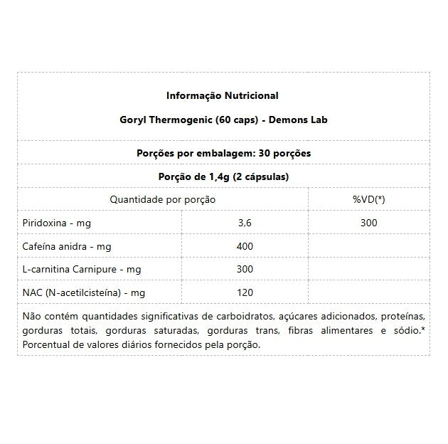 Goryl Thermogenic (60 caps) - Padrão: Único
