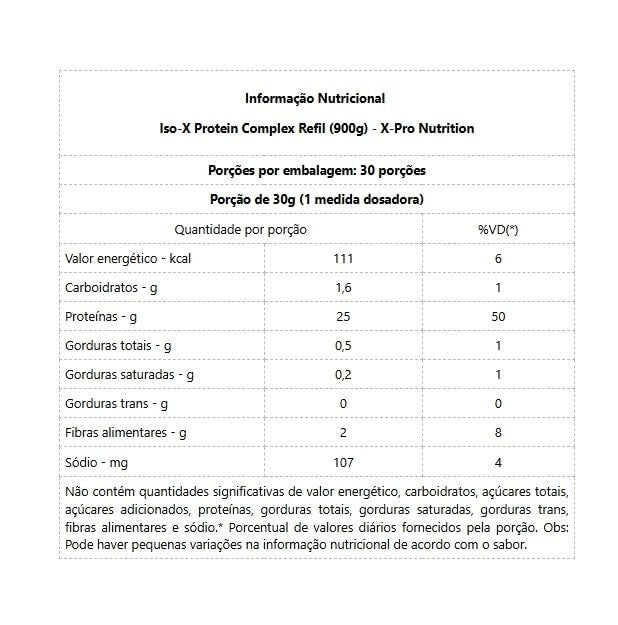 Iso-X Protein Complex Refil (900g) - Sabor: Baunilha