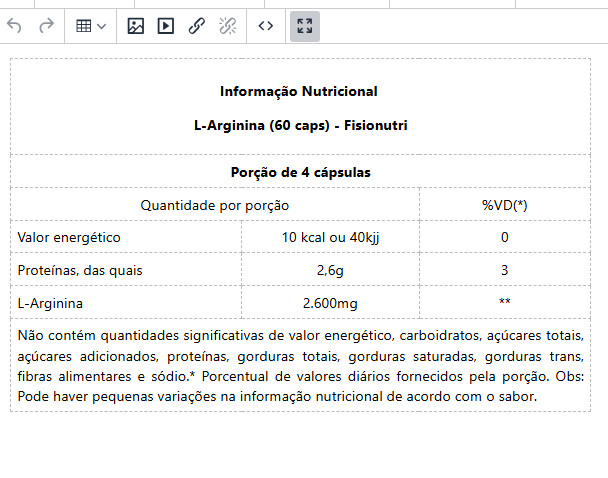 L-Arginina (60 caps) - Padrão: Único