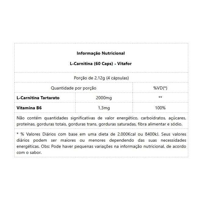 L-Carnitina (60 Caps) - Padrão: Único