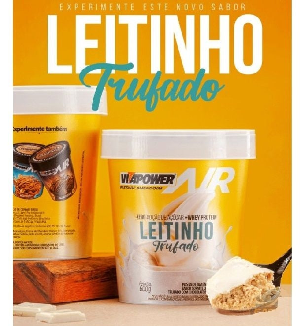 Pasta de Amendoim AIR Sabores Gourmet (600g) - Sabor: Sorvete Leitinho Trufado c/ Choc. Branco